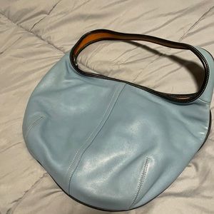 Blue leather Coach purse